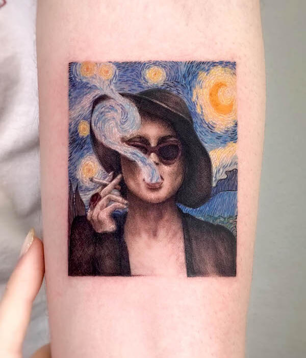 Van Gogh and Fight Club Tattoo