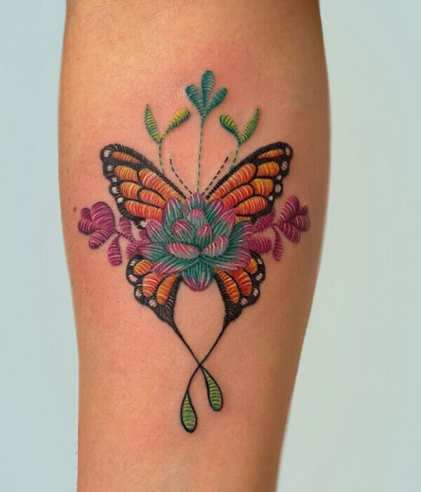 Butterfly Embroidery Tattoo
