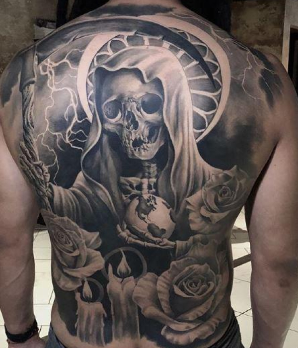 Detailed Santa Muerte Tattoo