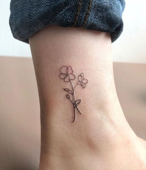 February (Violet): birth flower tattoo ideas for females