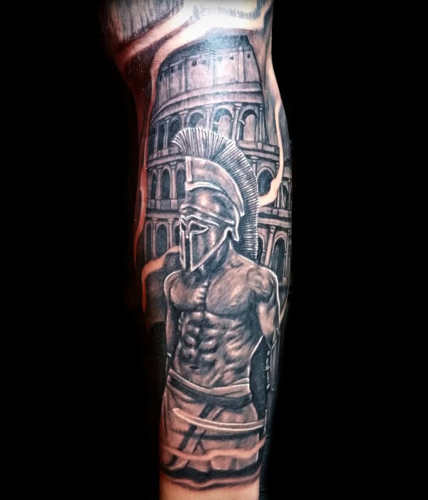 Gladiator and Colosseum Tattoo