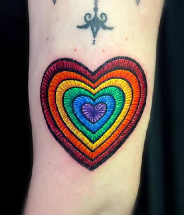 Heart Embroidery Tattoo