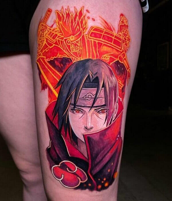 Itachi Amidst the Flames of the Phoenix Tattoo