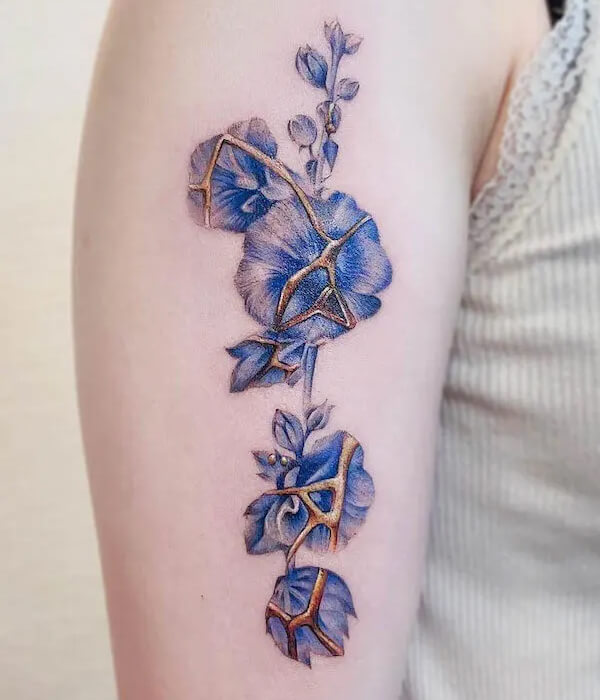 Kintsugi Porcelain Flower Tattoo