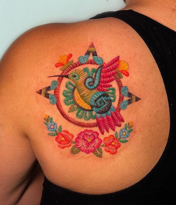 Mexican Embroidery Tattoo Design