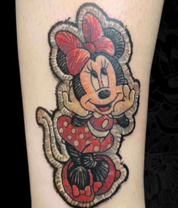Minnie Mouse Embroidery Tattoo Design