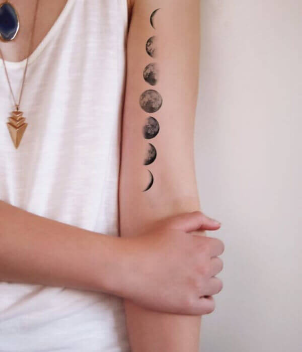 Moon Phases Tattoo for girls