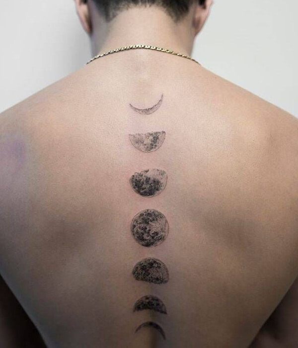 Moon Tattoo on Back