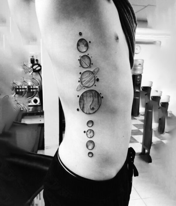 Moon Tattoo on Ribcage