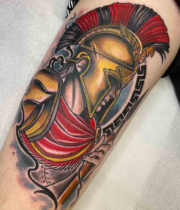 Neo-Traditional Spartan Tattoo