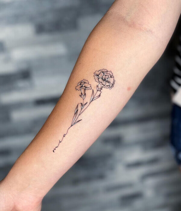 October (Marigold): birth flower tattoo ideas for females