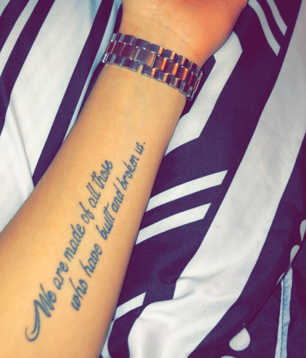 Quote Tattoo on hand