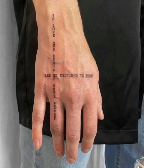 Quote Tattoo on hand