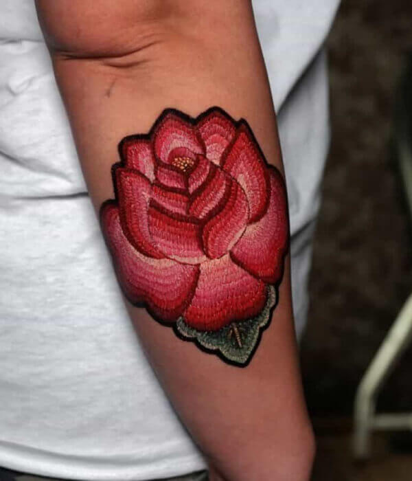 Rose Embroidery Stitch Tattoo