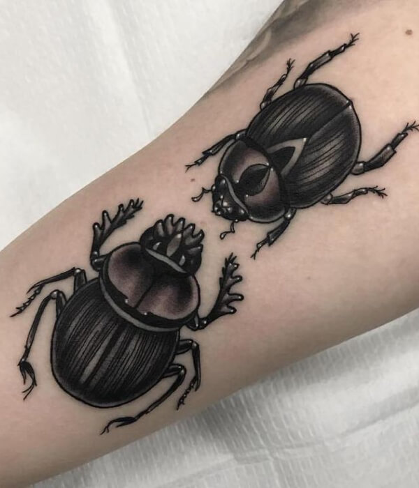 Scarab Beetle Black Tattoo