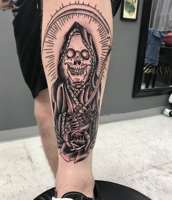 Scary Tattoo of Santa Muerte