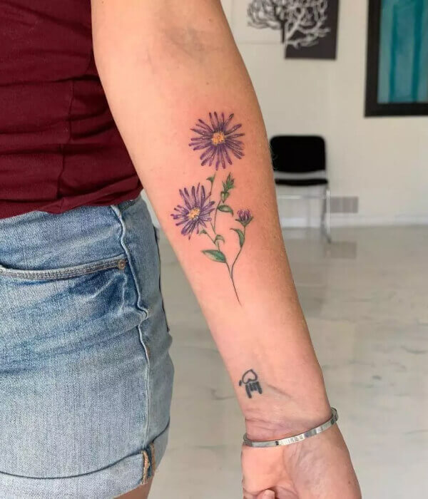 September (Aster): Birth Flower Tattoo For Girls