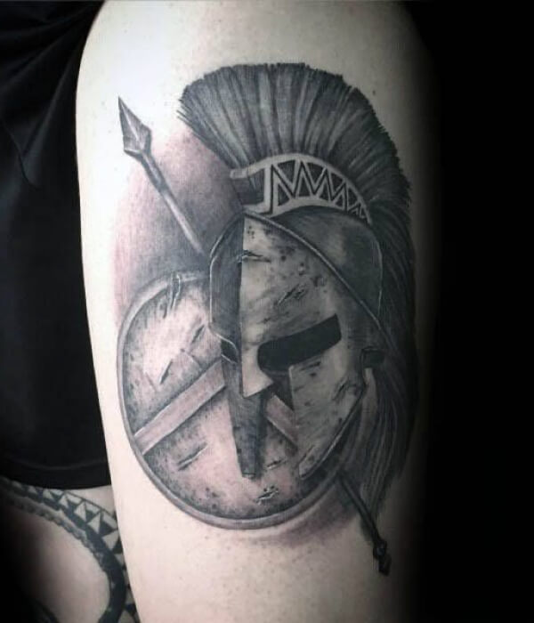 Shield and Spear Tattoo