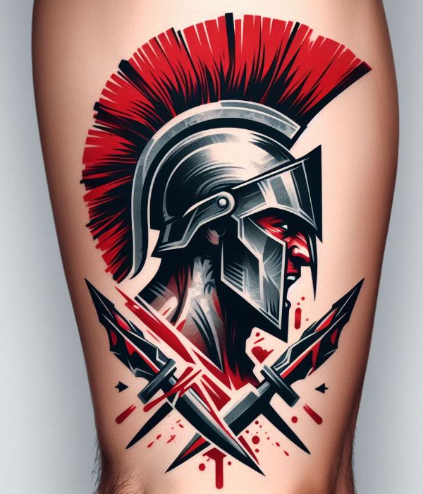 Spartan Graffiti Mash-Up Tattoo
