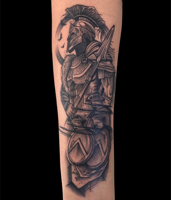 Spartan Statue Tattoo