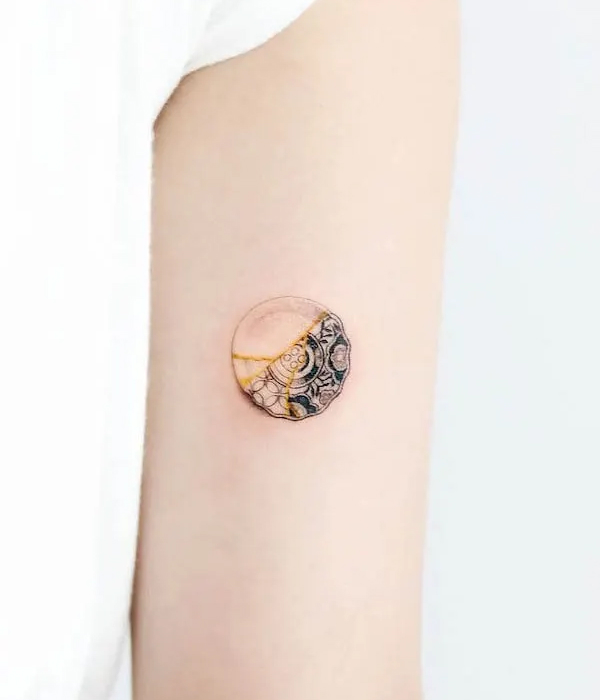 Tiny Kintsugi Plate Tattoo