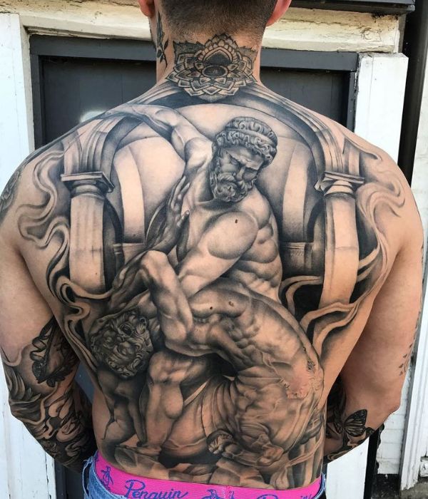 Zeus Tattoo on Back