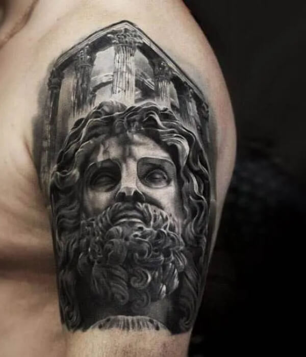 Zeus Tattoo on Shoulder for men