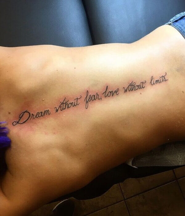 Spine Quote Tattoos For Women