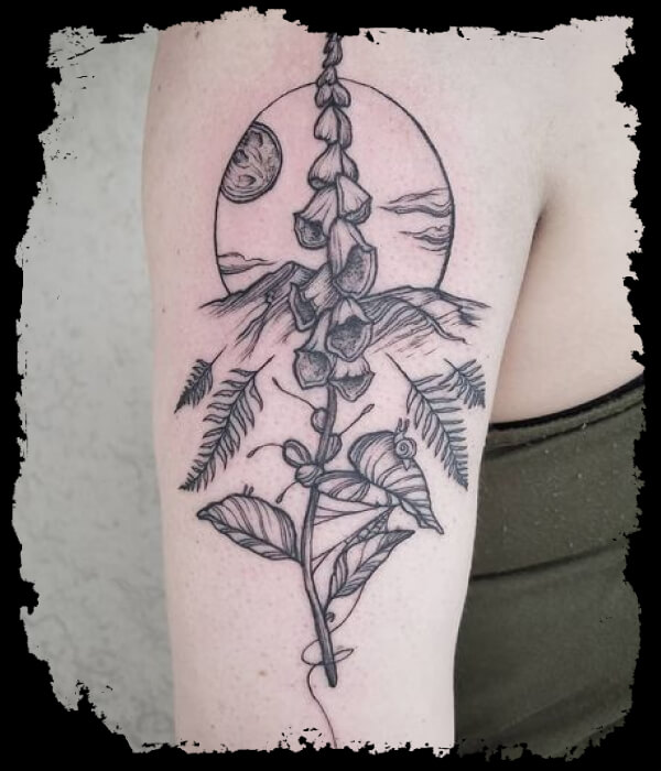 Foxglove Flowe­r Tattoo Design