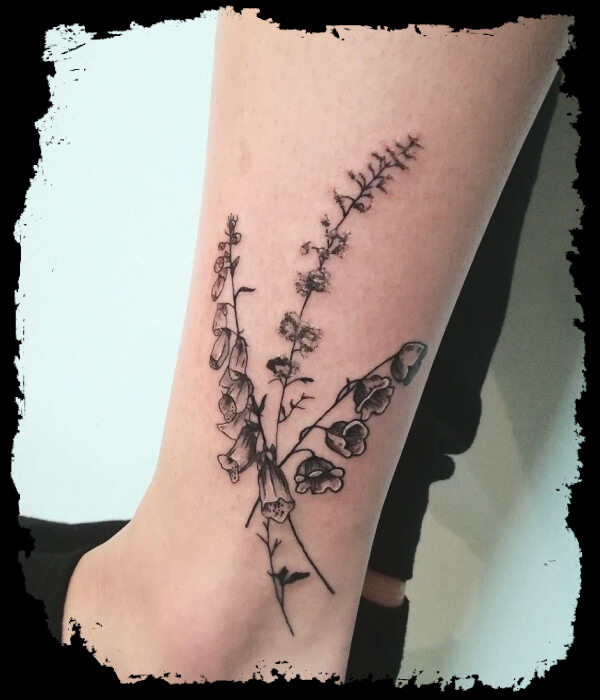 small foxglove flower tattoo 