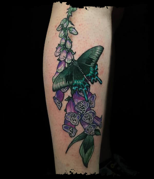 foxglove flower tattoo design