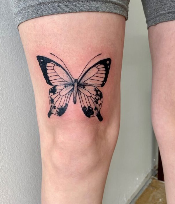 Butterfly Knee Tattoo