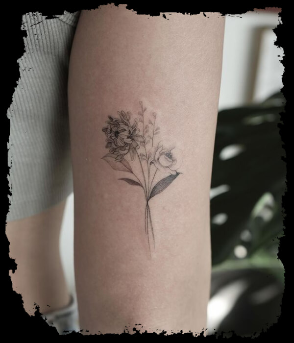 Chrysanthemums Flower Tattoo Idea