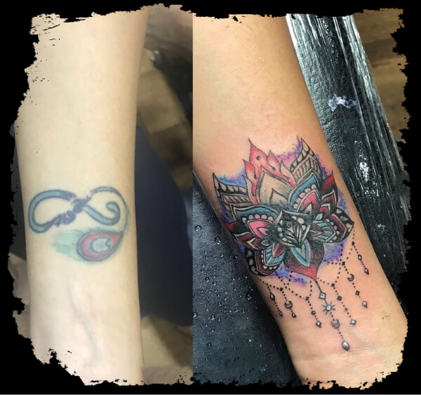 Colour, Black, and Grey Cover-Up Tattoos