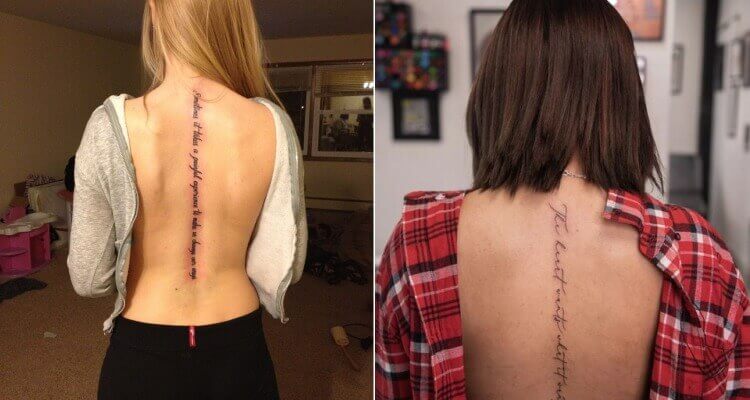 Spine Quote Tattoos for Women
