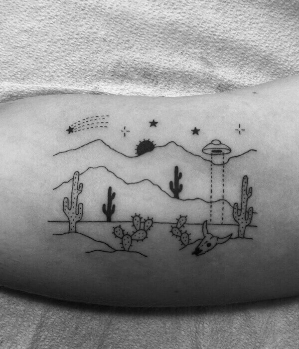 Desert Oasis Plant Tattoo