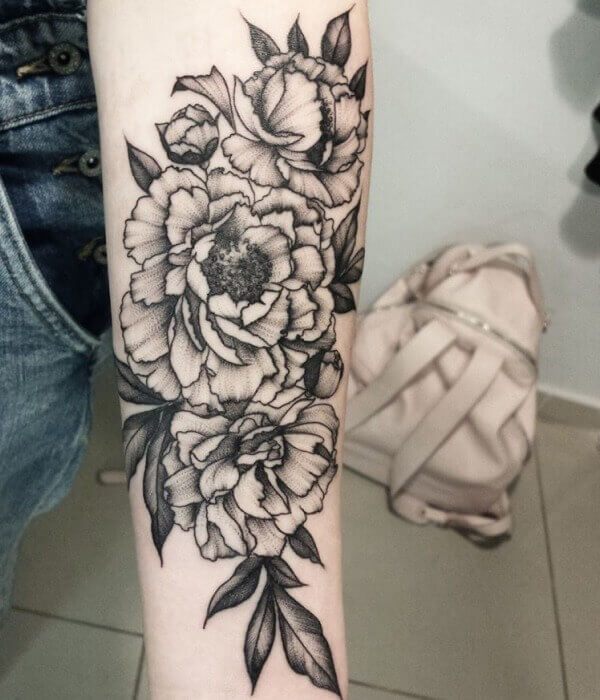 Flower Dotwork Tattoo