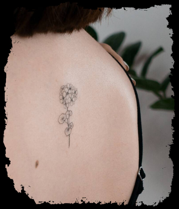 Geranium April Birth Flower Tattoo