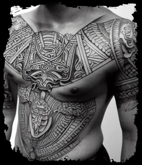 Intricate Geometric Mayan Tattoo