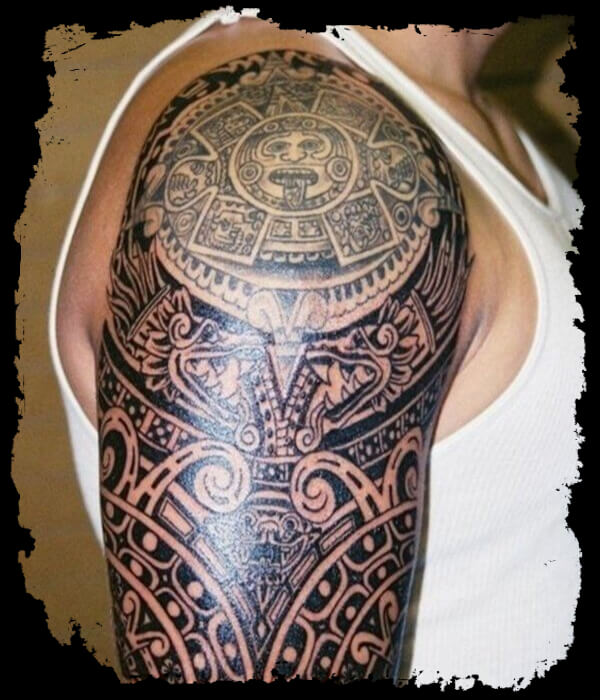Upper Arm Mayan Tattoo