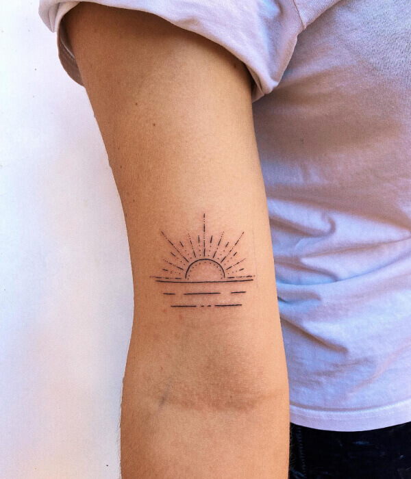 Micro Dotwork Sunrise Tattoo