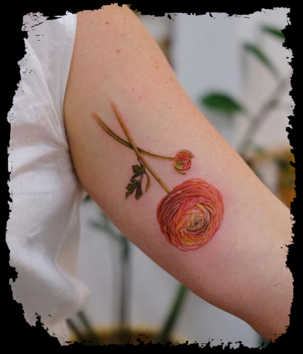 Ranunculus Flower Tattoo