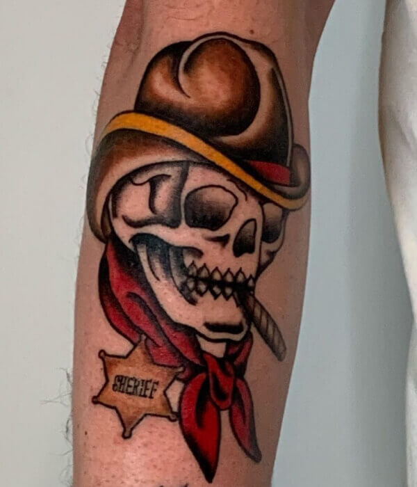 Skeleton Sheriff Tattoo
