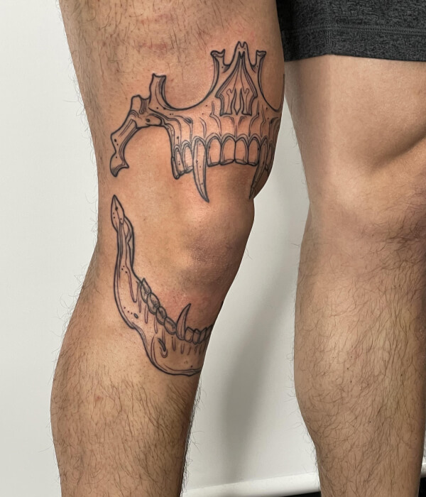 Skull Knee Tattoo