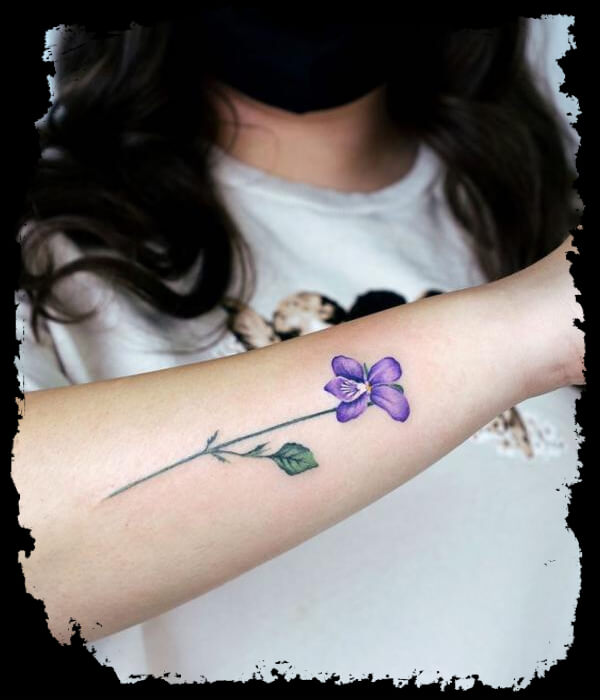 Violets Flower Tattoo