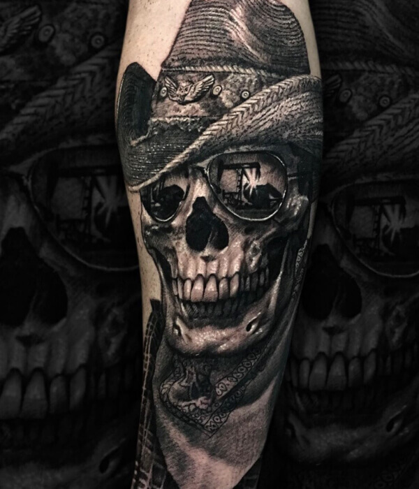 Western Skull Tattoo