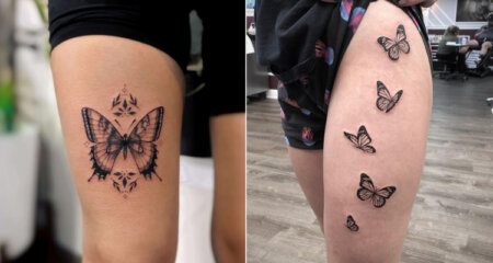 20 Awesome Butterfly Thigh Tattoo Ideas for Women
