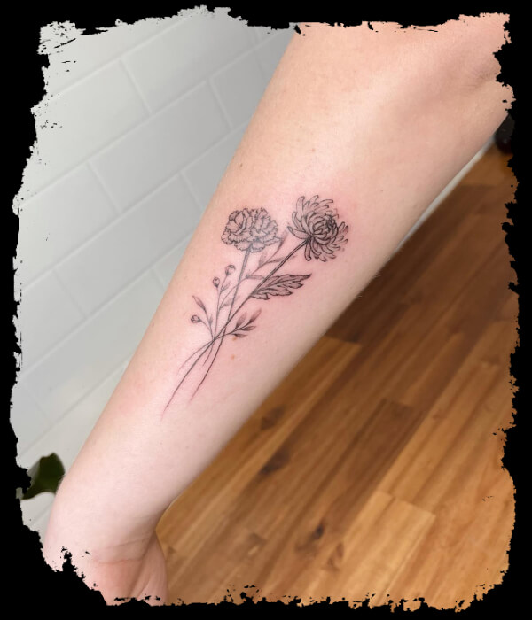 chrysanthemum flower tattoo designs