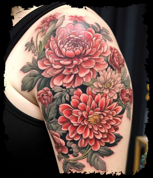 chrysanthemum flower tattoo designs