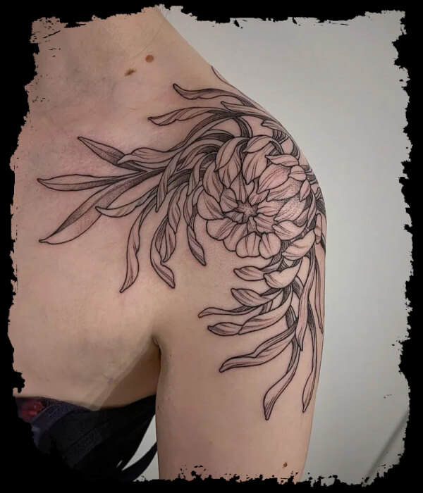 chrysanthemum flower tattoo
